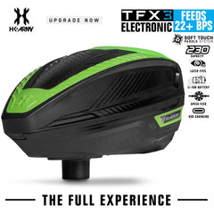 HK Army TFX 3.0 Electronic Paintball Loader - 22+ BPS - Black/Neon Green HK Army