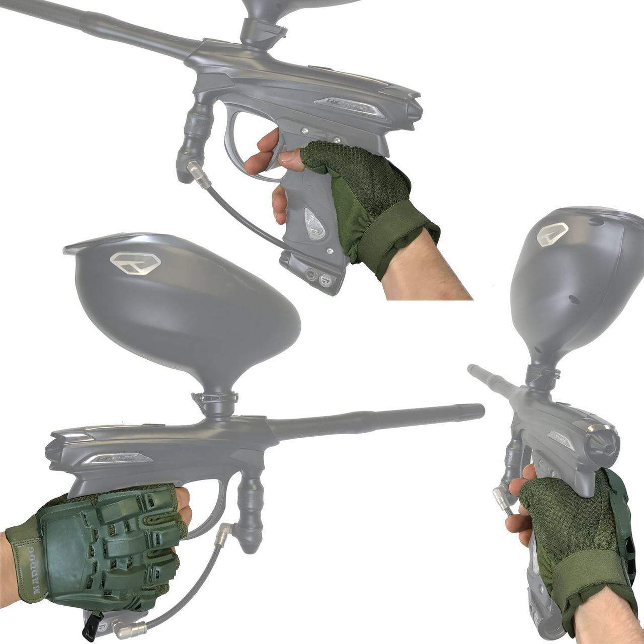 Maddog Hard Knuckle Half Finger And Gloves std config, airsoft accessory, durable field use, for tactical builds, close detail