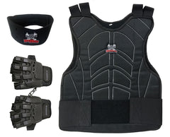 Padded Paintball & Airsoft Chest Protector, Half Glove, & Neck Protector Package Maddog